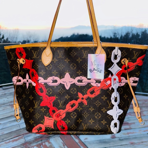 Louis Vuitton: Neverfull MM Monogram Chains Nautical Bay Cruise Yacht Tote - Picture 2 of 11